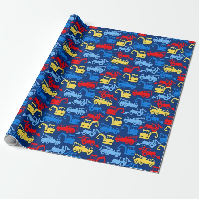 Work trucks wrapping paper (Unrolled)
