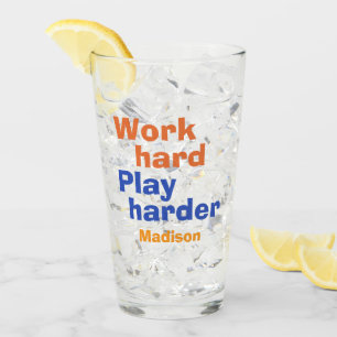 Work vs. Play custom name Glass