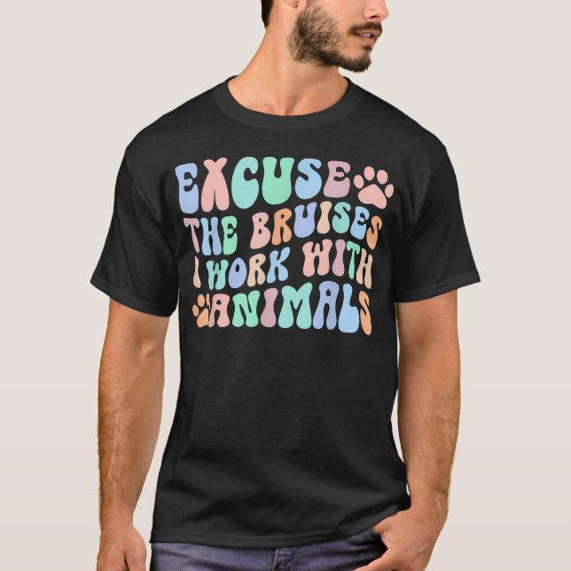 Work With Animals Vet Tech Veterinary Tech Vet T-Shirt (Front)