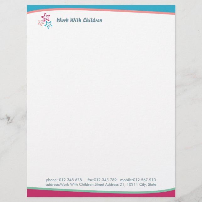 Work With Children Letterhead (Front)