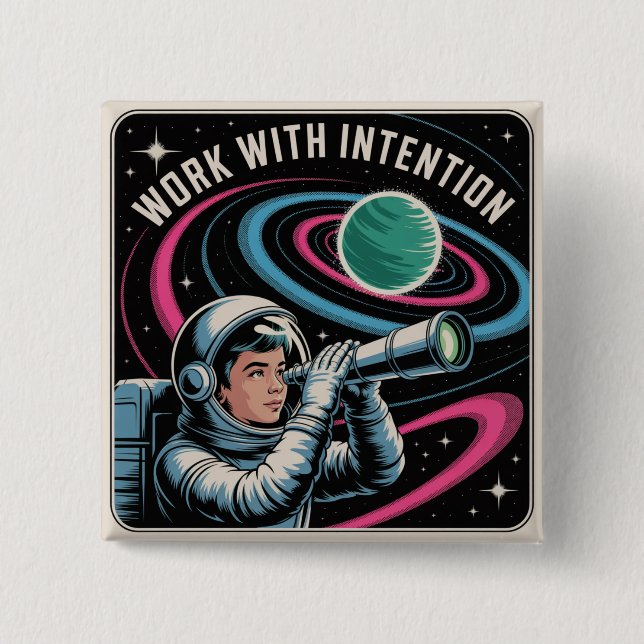 Work With Intention 15 Cm Square Badge (Front)