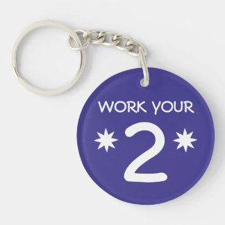 "WORK YOUR 2" Numerology Key Chain (Choose colour)