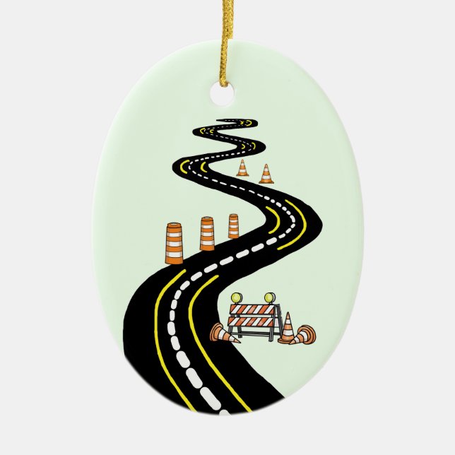 Work Zone Awareness Christmas Ornament (Front)