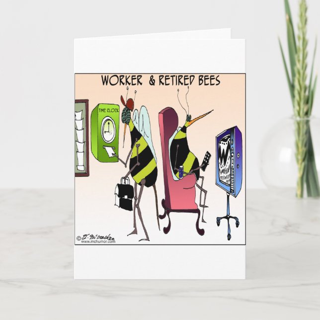 Worker and Retired Bee Card (Front)