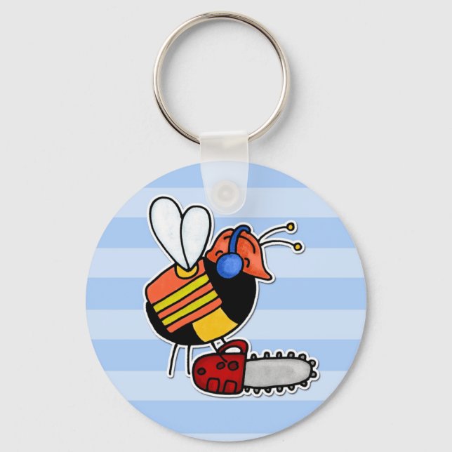 worker bee - lumberjack key ring (Front)