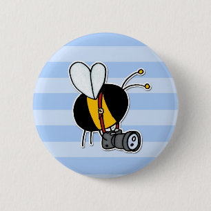 worker bee - photographer 6 cm round badge