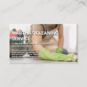 Worker Cleaning Floor Business Card