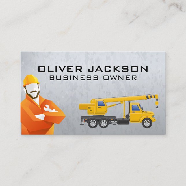Worker | Construction Towing Vehicle Business Card (Front)