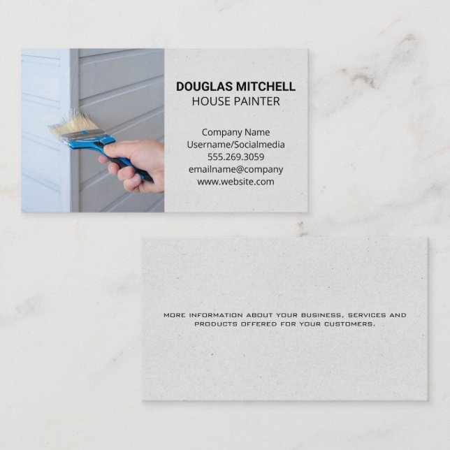 Worker Painting House Siding Business Card (Front/Back)