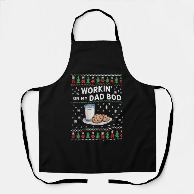 Workin' On My Dad Bod Pregnancy New Mum Baby  Apron (Front)