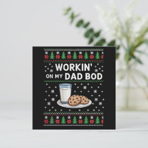Workin' On My Dad Bod Pregnancy New Mum Baby  Holiday Card