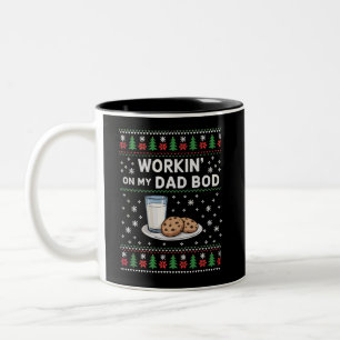 Workin' On My Dad Bod Pregnancy New Mum Baby Two-Tone Coffee Mug