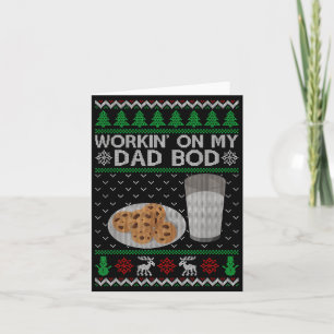 Workin' On My Dad Bod Ugly Christmas Sweater New M Card