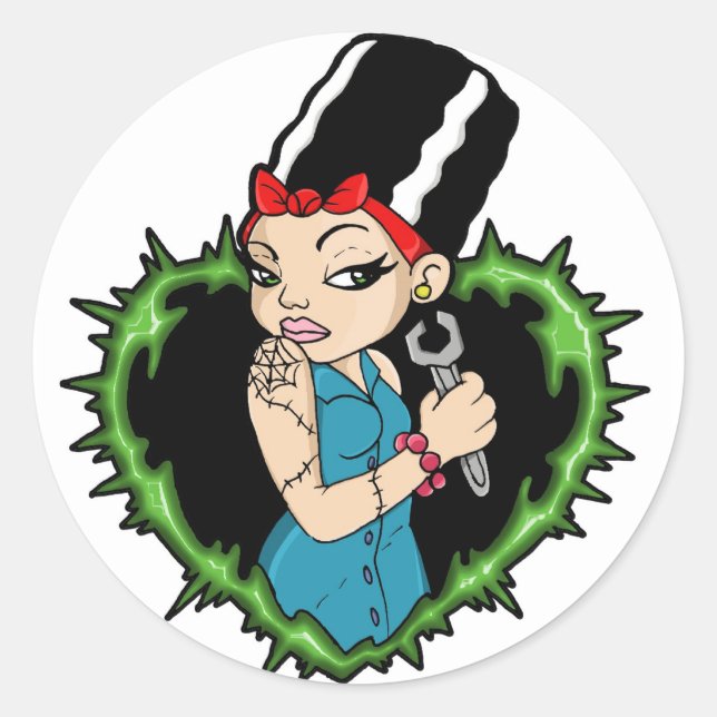 Working Bride Classic Round Sticker (Front)