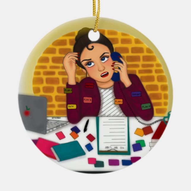 working ceramic tree decoration (Front)