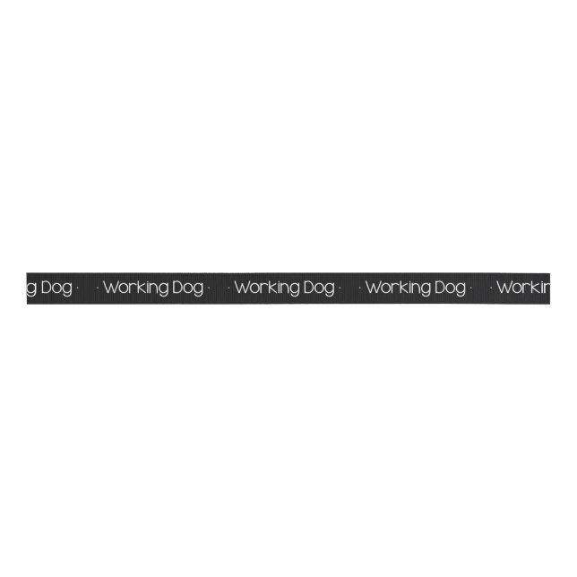 Working Dog Black & White Grosgrain Ribbon (Front)