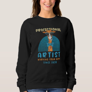 Working From Home Artist Art Llama Designer Alpaca Sweatshirt