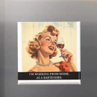 Working from home Bartender Funny Retro 50s Saying