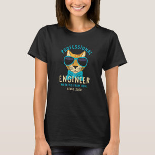 Working From Home Engineer Engineering Cat Builder T-Shirt