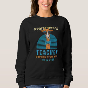 Working From Home Teacher Teacher Life Llama Teach Sweatshirt