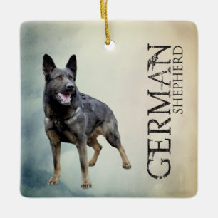 Working German Shepherd Dog  - GSD Ceramic Tree Decoration