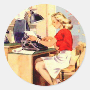 Working Girl Classic Round Sticker
