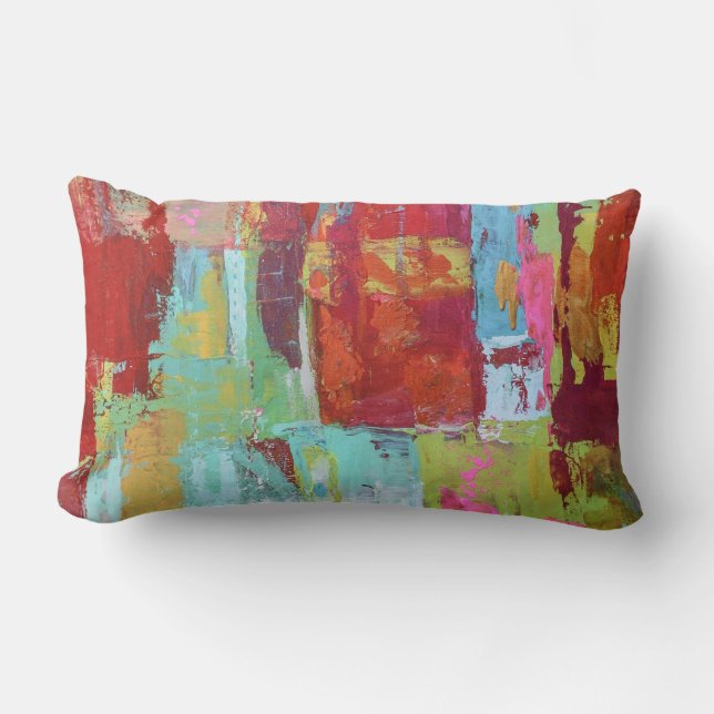 Working Girl Cotton Lumbar Throw Pillow (Front)