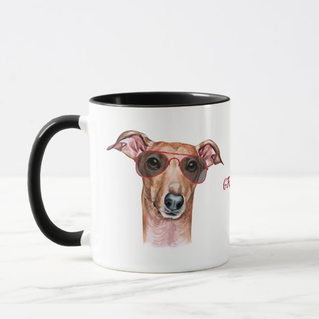 Working Hard for My Italian Greyhound Dog Mug (Left)