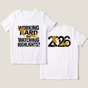 Working Hard Or Watching Highlights Funny Football Tri-Blend Shirt