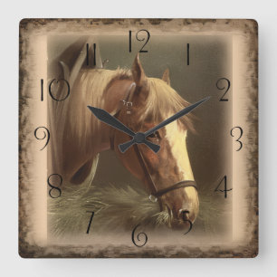 Working Horse Square Wall Clock