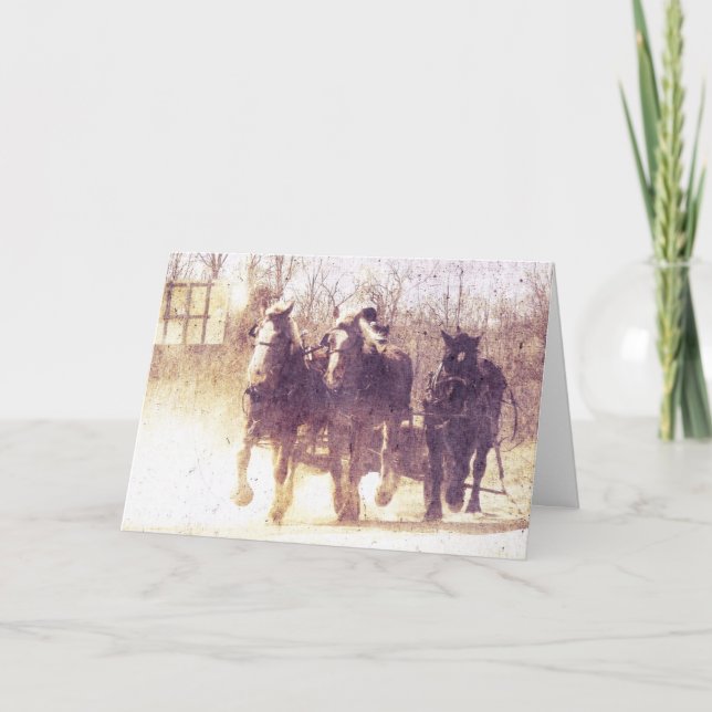 Working Horses, Father's Day Card (Front)