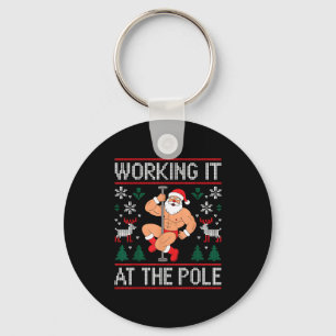 Working It At The Le Funny Santa Dancing Ugly Chri Key Ring