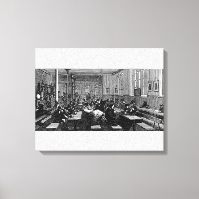 Working man's coffee shop canvas print (Front)