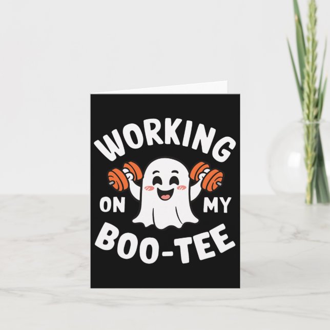 Working On My Boo Tee 1  Card (Front)
