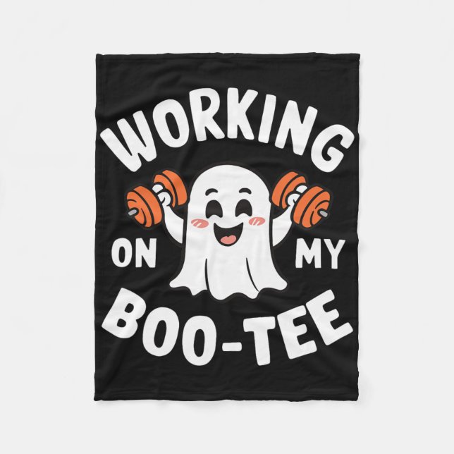 Working On My Boo Tee 1  Fleece Blanket (Front)