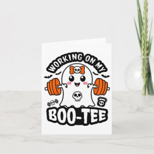 Working On My Boo Tee Halloween Dead Lift Ghost Gy Card