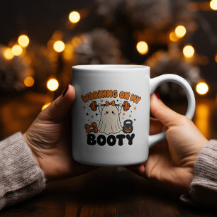 Working On My Booty Ghost Fitness Design Coffee Mug