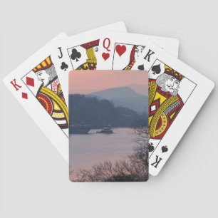 Working On the River At Sunset Playing Cards