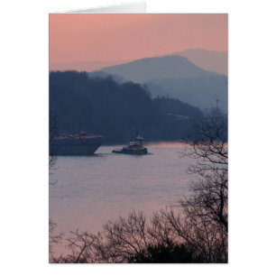 Working On the River At Sunset, Vertical