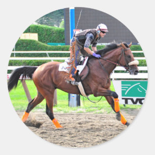 Working Out in Style at Saratoga Classic Round Sticker