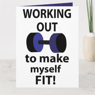 Working Out Workout Weights Work Out Card