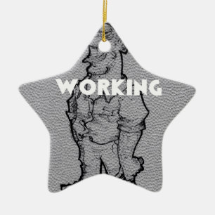 Working Overtime Ceramic Tree Decoration