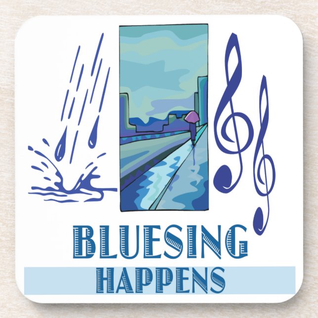 Working Through the Blues Cork Coaster (Front)