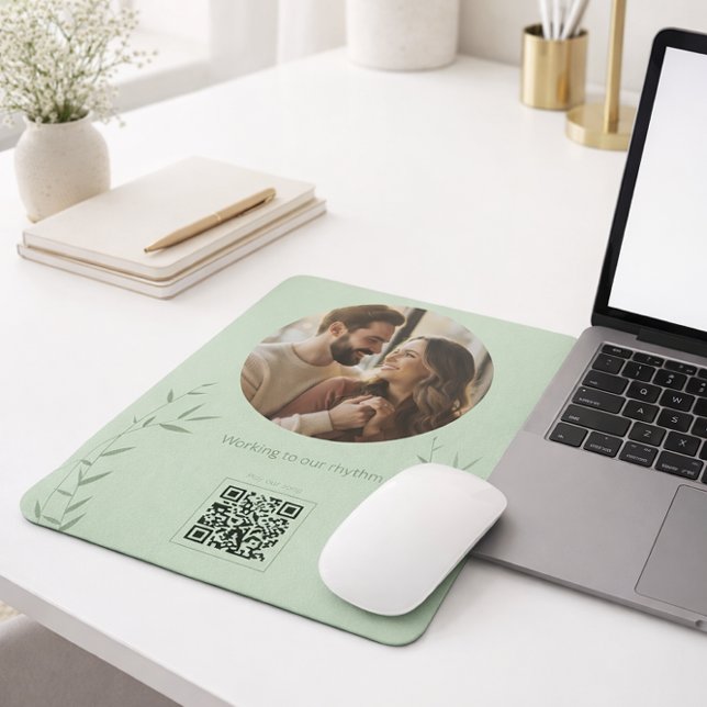 Working to Our Rhythm | Botanical Photo & Music QR Mouse Pad (Creator Uploaded)