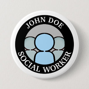 Working with people 7.5 cm round badge