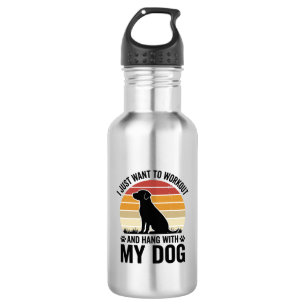 Workout and Hang With My Dog Vintage Dog Lover Des 532 Ml Water Bottle