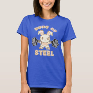 Workout Bunny Cartoon - Buns Of Steel - Funny Gym T-Shirt