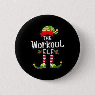 Workout Christmas Elf Matching Pajama X-mas Party  6 Cm Round Badge