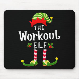 Workout Christmas Elf Matching Pajama X-mas Party  Mouse Pad