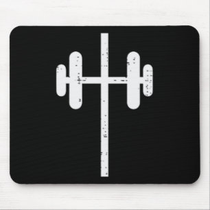 Workout Cross Barbel Pocket Christian Exercise Gym Mouse Pad